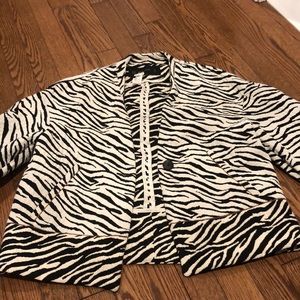 ZARA zebra print blazer size xs
